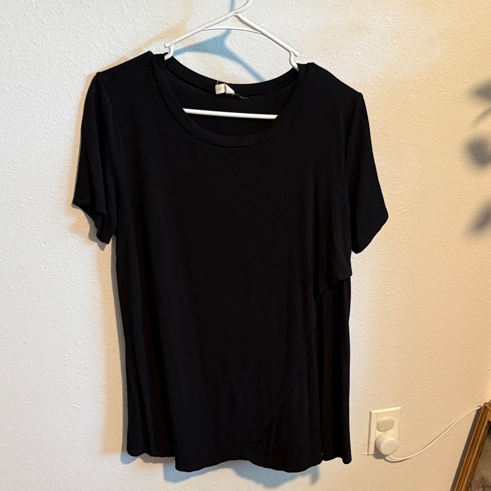 Pink Blush Black Women's Nursing Top